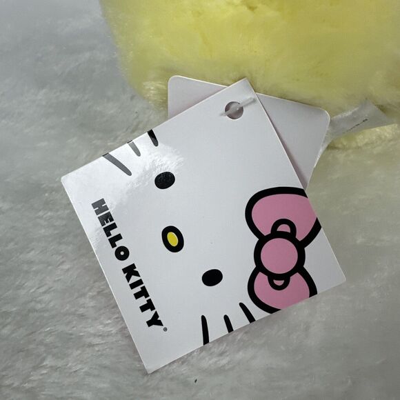 New Sanrio Hello Kitty 7" Yellow Bunny Rabbit Pink Bow Heart Plush Fuzzy Toy - Picture 7 of 10